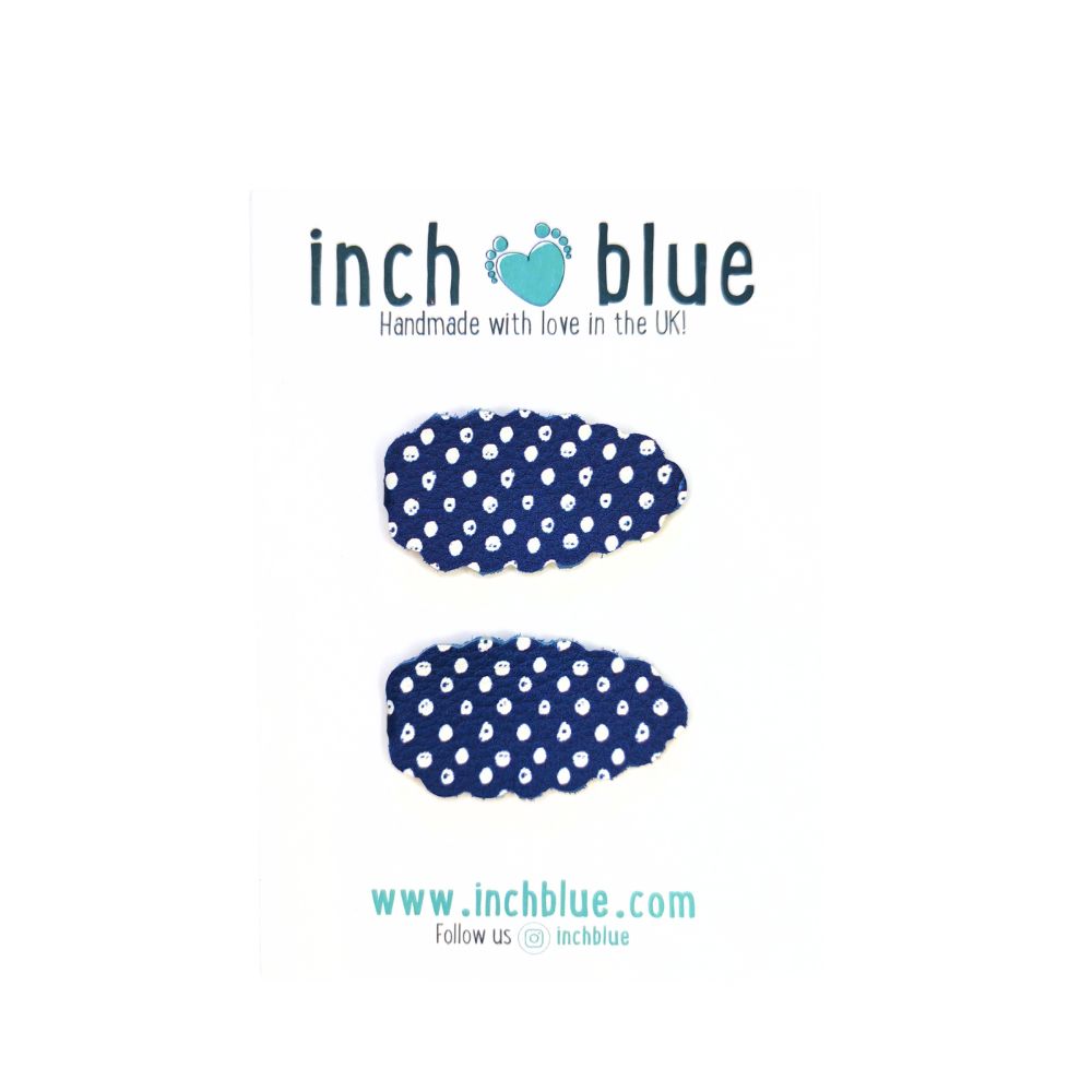 Navy Polka Dot Clips